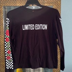 Black Limited Edition Long Sleeve Crop Top